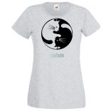 Yin Yang - Ölelkező macskák női rövid ujjú póló