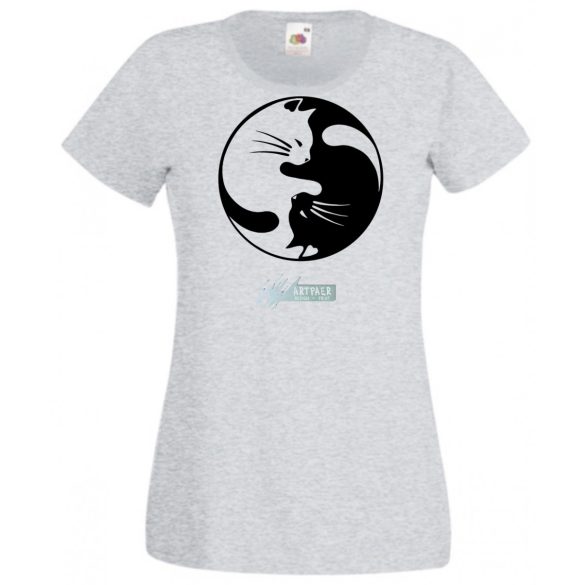Yin Yang - Ölelkező macskák női rövid ujjú póló