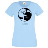 Yin Yang - Ölelkező macskák női rövid ujjú póló