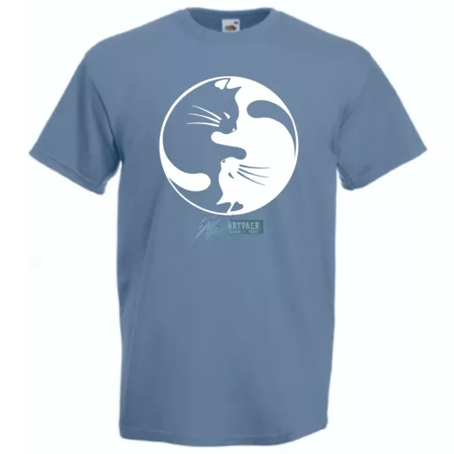 Yin Yang - Ölelkező macskák férfi rövid ujjú póló