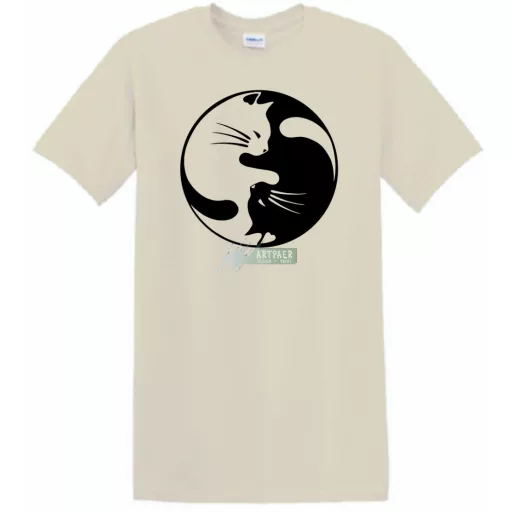 Yin Yang - Ölelkező macskák férfi rövid ujjú póló