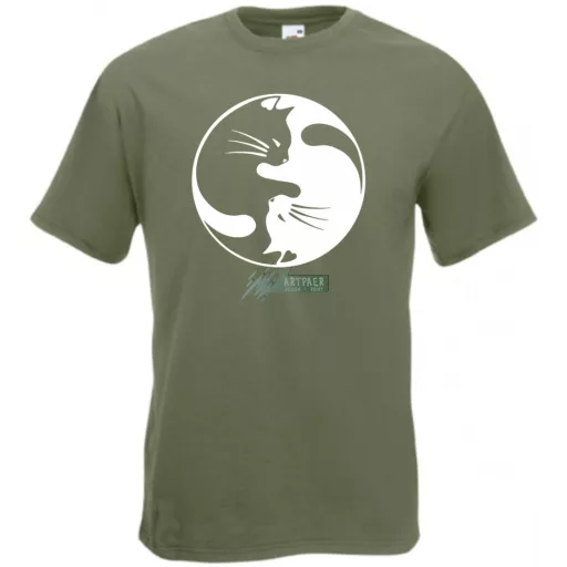 Yin Yang - Ölelkező macskák férfi rövid ujjú póló