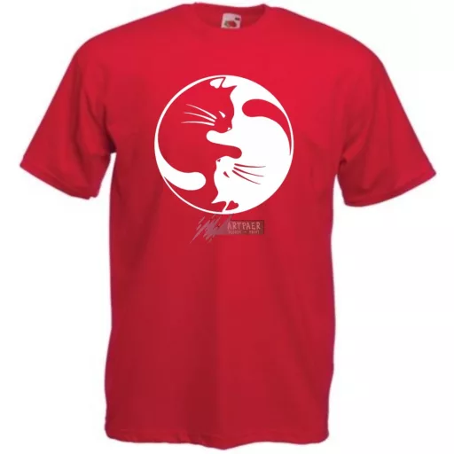 Yin Yang - Ölelkező macskák férfi rövid ujjú póló