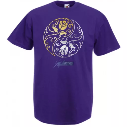 Yin Yang - Arany Ezüst rózsák férfi rövid ujjú póló