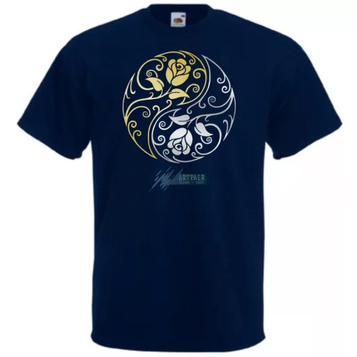 Yin Yang - Arany Ezüst rózsák férfi rövid ujjú póló