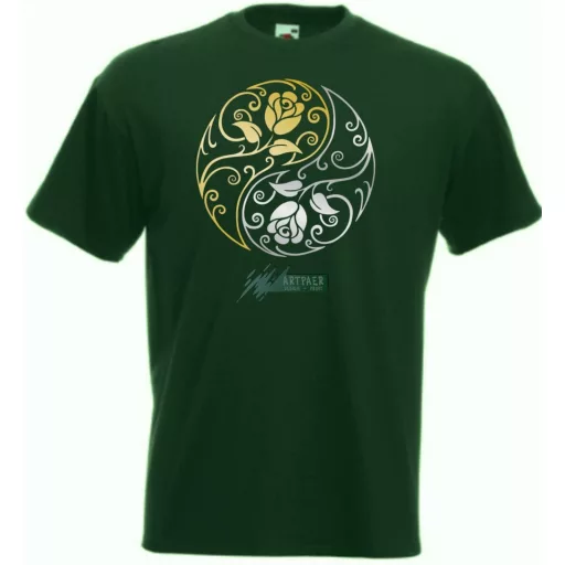 Yin Yang - Arany Ezüst rózsák férfi rövid ujjú póló