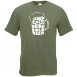 Keep Calm and Drink Cold Beer férfi rövid ujjú póló