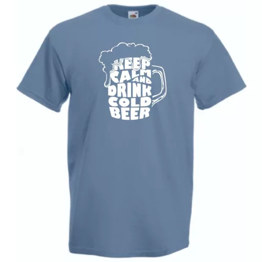 Keep Calm and Drink Cold Beer férfi rövid ujjú póló