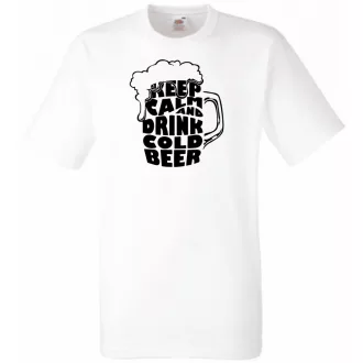 Keep Calm and Drink Cold Beer férfi rövid ujjú póló