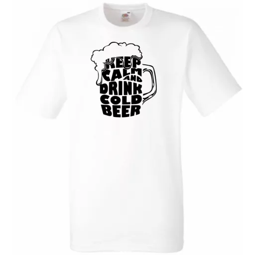 Keep Calm and Drink Cold Beer férfi rövid ujjú póló