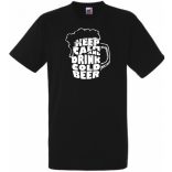 Keep Calm and Drink Cold Beer férfi rövid ujjú póló