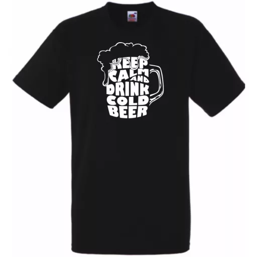 Keep Calm and Drink Cold Beer férfi rövid ujjú póló