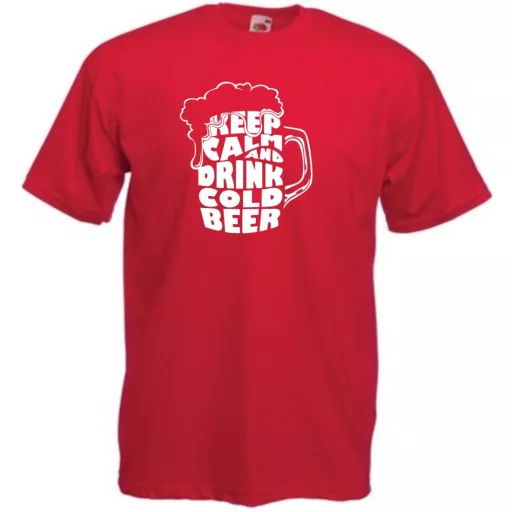 Keep Calm and Drink Cold Beer férfi rövid ujjú póló
