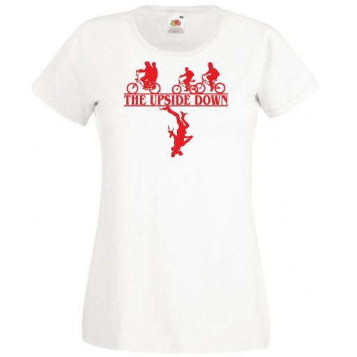 Fejjel lefelé - Stranger Things stílus női rövid ujjú póló