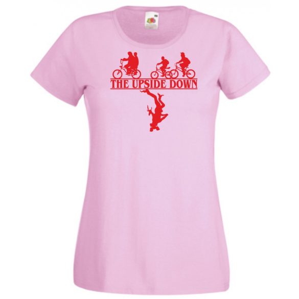 Fejjel lefelé - Stranger Things stílus női rövid ujjú póló