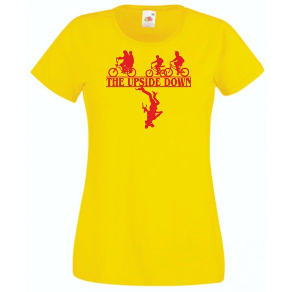 Fejjel lefelé - Stranger Things stílus női rövid ujjú póló