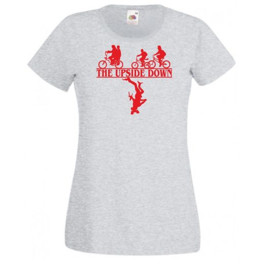 Fejjel lefelé - Stranger Things stílus női rövid ujjú póló