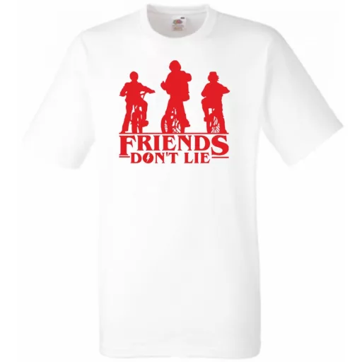 A barátok nem hazudnak - Stranger Things stílus férfi rövid ujjú póló