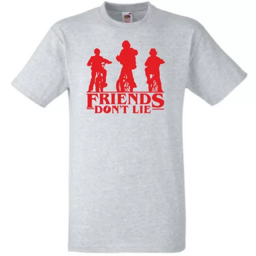 A barátok nem hazudnak - Stranger Things stílus férfi rövid ujjú póló