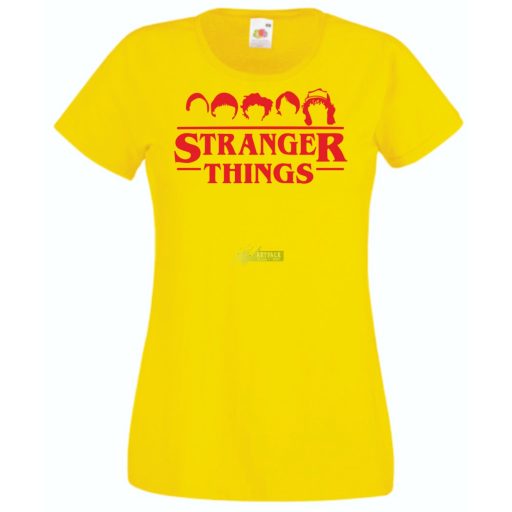 FanArt stencil - Stranger Things stílus női rövid ujjú póló
