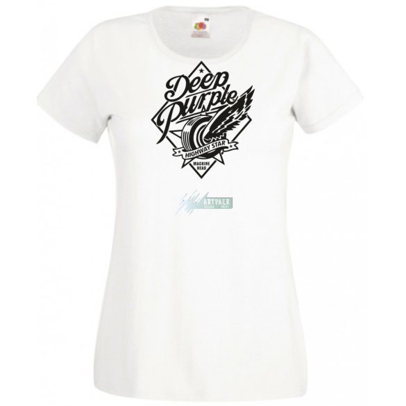 Retro zene fan Deep Purple Highway Star női rövid ujjú póló