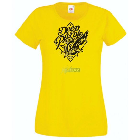 Retro zene fan Deep Purple Highway Star női rövid ujjú póló