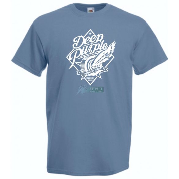 Retro zene fan Deep Purple Highway Star férfi rövid ujjú póló