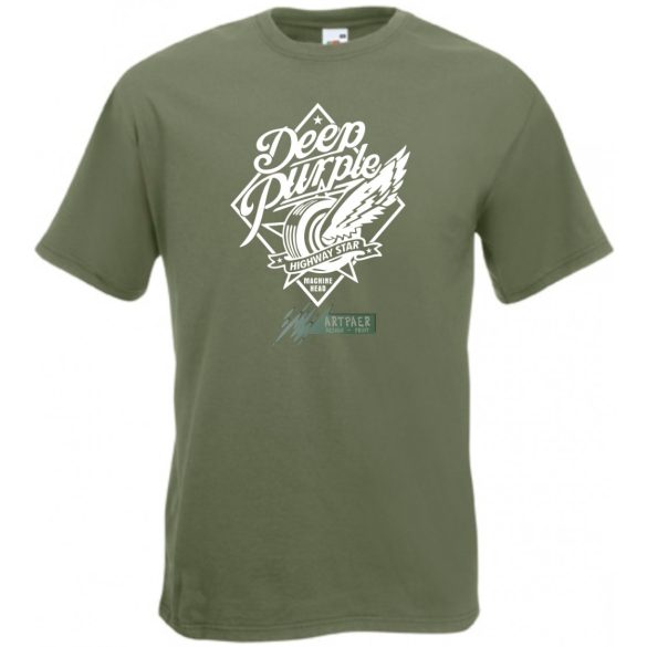 Retro zene fan Deep Purple Highway Star férfi rövid ujjú póló