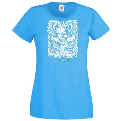Fantasy - Kígyó, koponya, flipper női rövid ujjú póló
