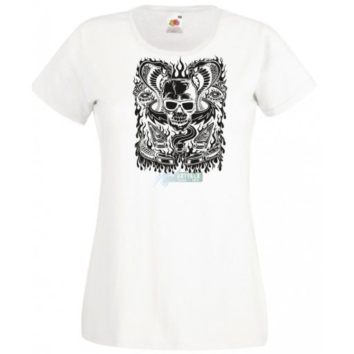 Fantasy - Kígyó, koponya, flipper női rövid ujjú póló