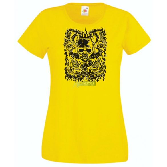 Fantasy - Kígyó, koponya, flipper női rövid ujjú póló