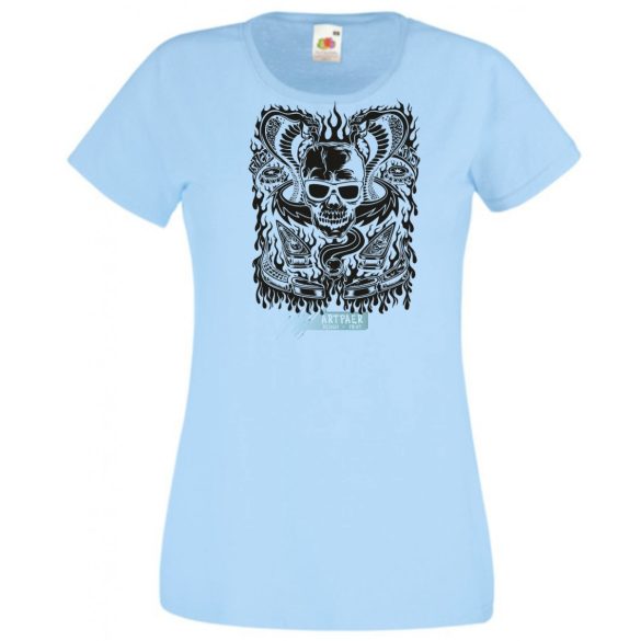 Fantasy - Kígyó, koponya, flipper női rövid ujjú póló