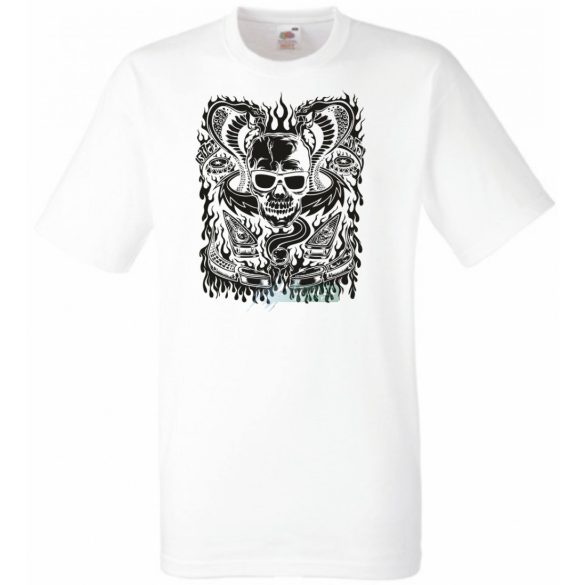 Fantasy - Kígyó, koponya, flipper férfi rövid ujjú póló