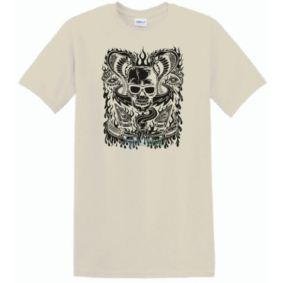 Fantasy - Kígyó, koponya, flipper férfi rövid ujjú póló