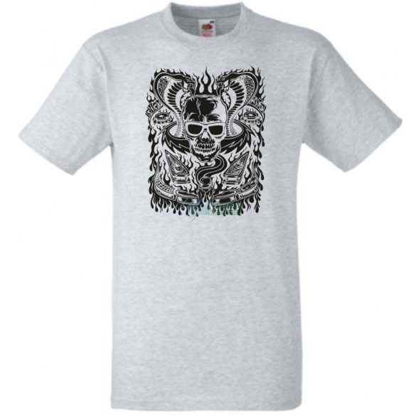 Fantasy - Kígyó, koponya, flipper férfi rövid ujjú póló