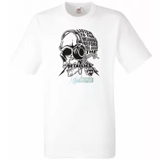   Hallgasd - Mielőtt elítéled - Skull - Metallica stílus férfi rövid ujjú póló