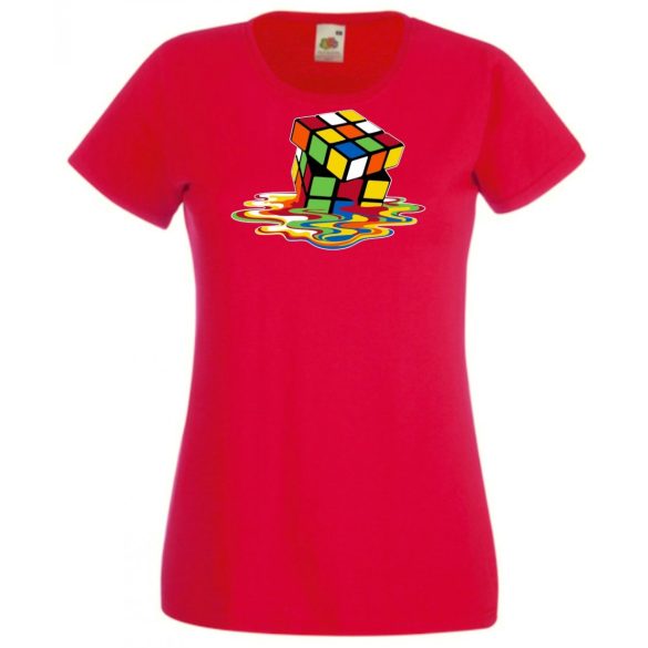 Bűvös kocka elfolyós női rövid ujjú póló