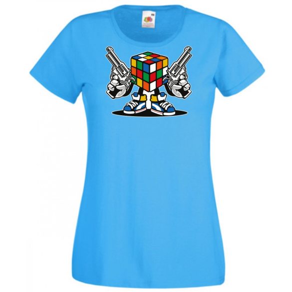 Mágikus bűvös kocka harcra kész női rövid ujjú póló