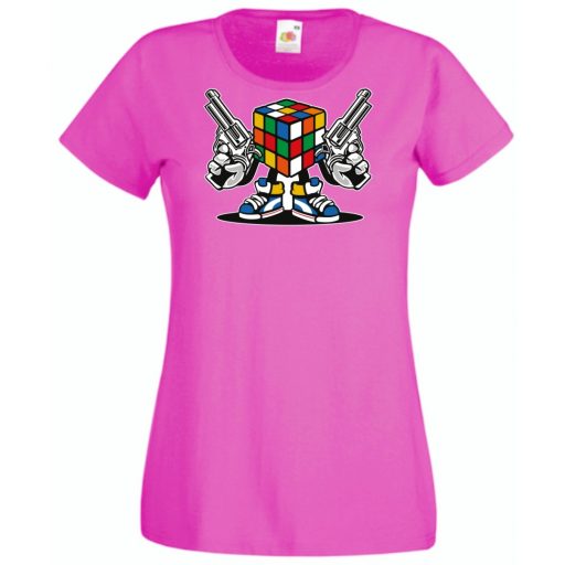 Mágikus bűvös kocka harcra kész női rövid ujjú póló