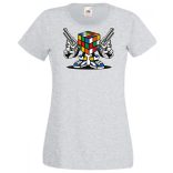 Mágikus bűvös kocka harcra kész női rövid ujjú póló