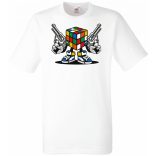 Mágikus bűvös kocka harcra kész férfi rövid ujjú póló