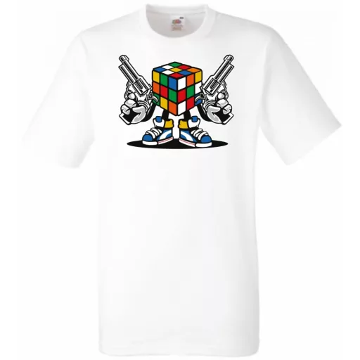 Mágikus bűvös kocka harcra kész férfi rövid ujjú póló