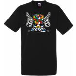 Mágikus bűvös kocka harcra kész férfi rövid ujjú póló