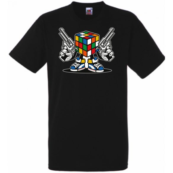 Mágikus bűvös kocka harcra kész férfi rövid ujjú póló