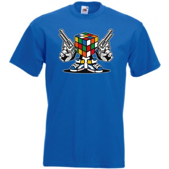 Mágikus bűvös kocka harcra kész férfi rövid ujjú póló