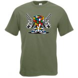 Mágikus bűvös kocka harcra kész férfi rövid ujjú póló