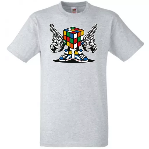 Mágikus bűvös kocka harcra kész férfi rövid ujjú póló