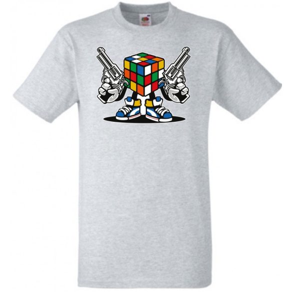 Mágikus bűvös kocka harcra kész férfi rövid ujjú póló