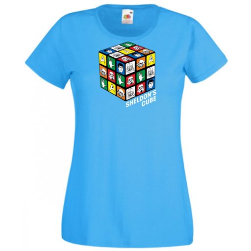 Sheldon bűvös mágikus kockája női rövid ujjú póló