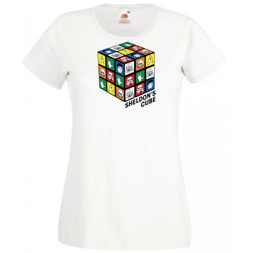 Sheldon bűvös mágikus kockája női rövid ujjú póló